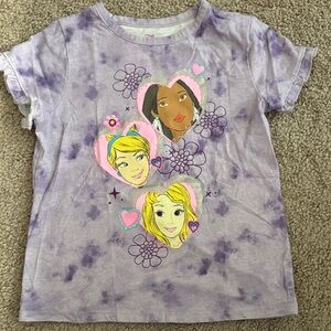 💜 3 for $10 Disney Purple Tie-Dye Tee with Princess Heart Design